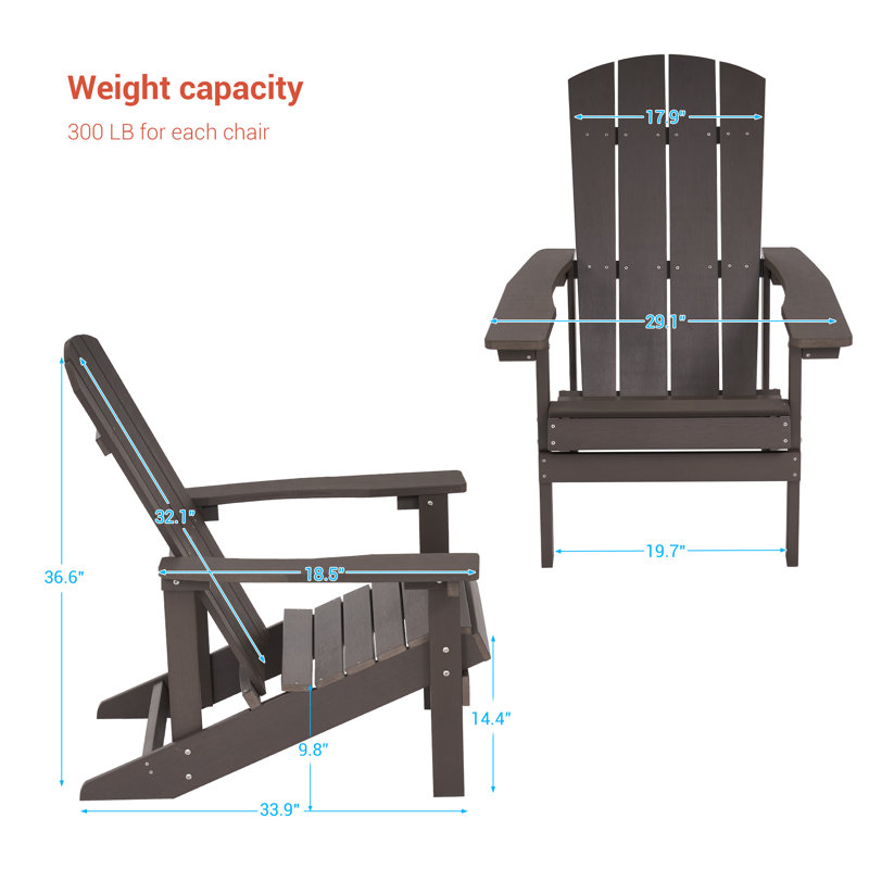 Chaise Adirondack en plastique Lall, Café