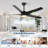 52'' Black Modern Ceiling Fan Light Strip With Remote Control And 5 Blades,For Indoor Farmhouses