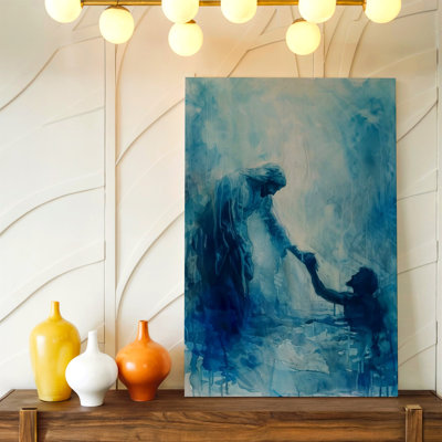 «Blue Whale Ocean», reproduction d'art sur toile côtière nautique, bleu, abstrait, paysage naturel, décoration murale décorative pour salon, bureau de chambre à coucher, galerie, décoration murale