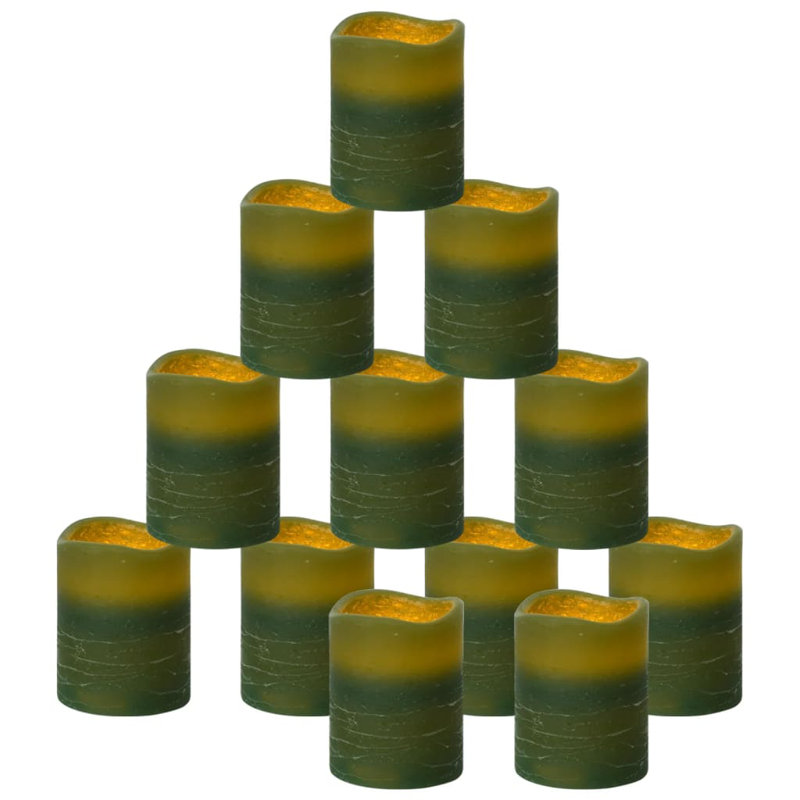 Flameless LED Candles with Remote Control Warm White, Green