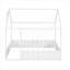 Cadre de lit classique en bois massif blanc avec clôture, style maison de jeu pour enfants et adolescents