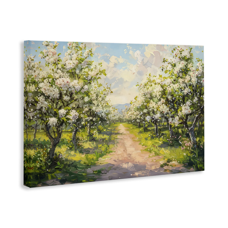 Path Through Flowering Trees Canvas, design by LSR Creative Studio, 24" H x 36" W