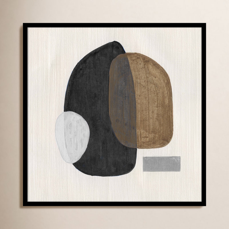 Inola Neutral Stones III Wall Art, 32" H x 32" W, Black
