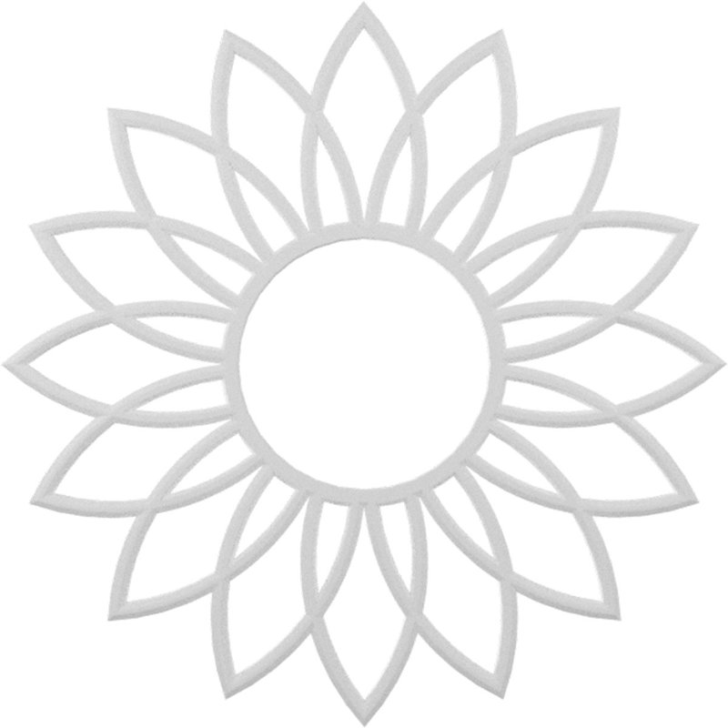 Médaillon de plafond 30 po x 30 po x 10 1/2 po x P 1 po, H 30 po x l 30 po x P 1 po, Inachevé