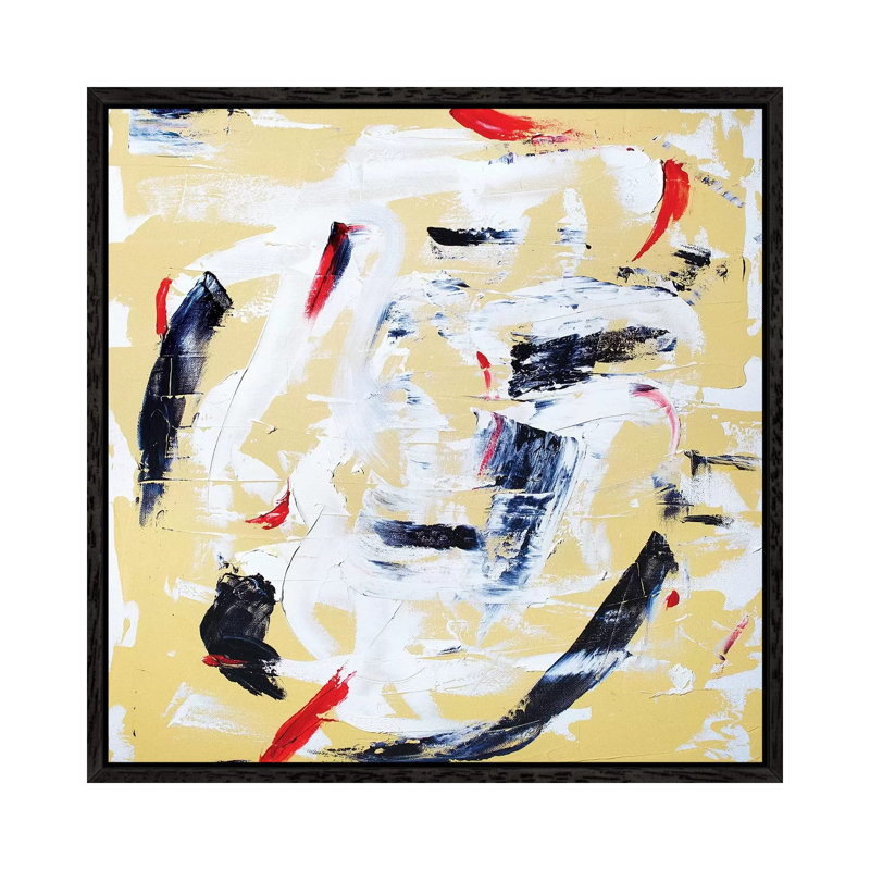 Swan Lake 1 Piece Painting on Canvas, 45.72cm H x 45.72cm W x 3.81cm D, Black Framed