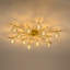 Plafonnier semi-encastré en cristal 12 lumières Mid-Century