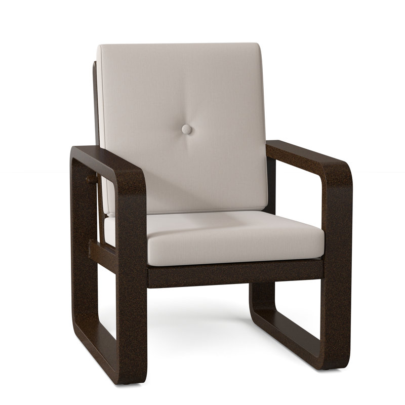 Vale Outdoor Dining Armchair, Canvas Bird's Eye Sunbrella® Canvas, Chestnut Brown