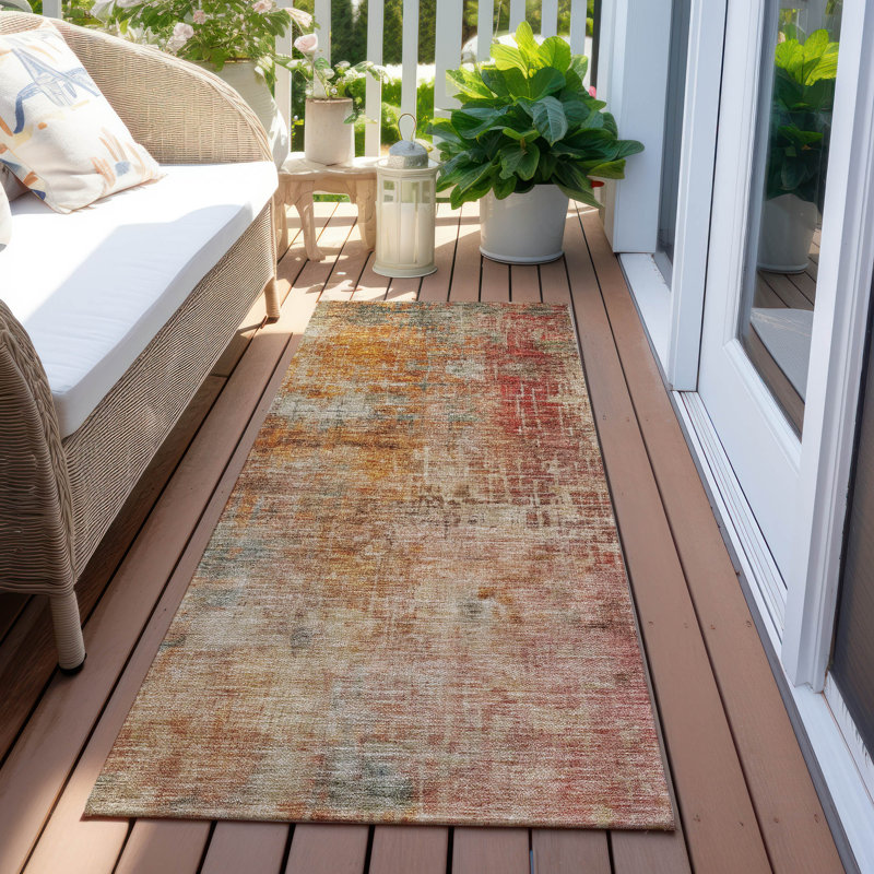 Tapis brun clair intérieur / extérieur lavable à la machine Cicel ACN1213, Tapis de couloir 2 pi 3 po x 7 pi 6 po