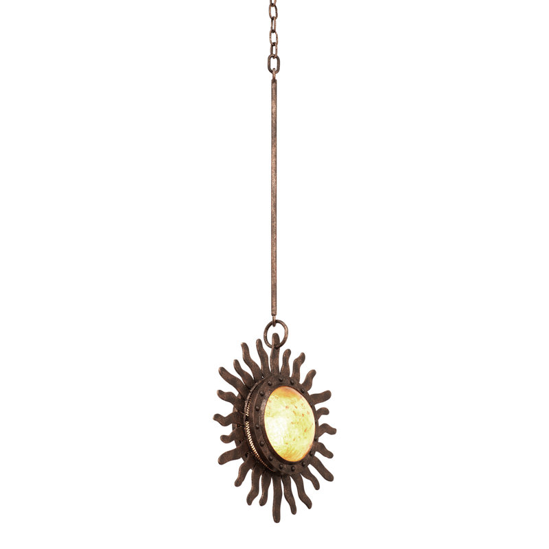 Luminaire suspendu géométrique 1 lumières unique Polaris, Or de Florence