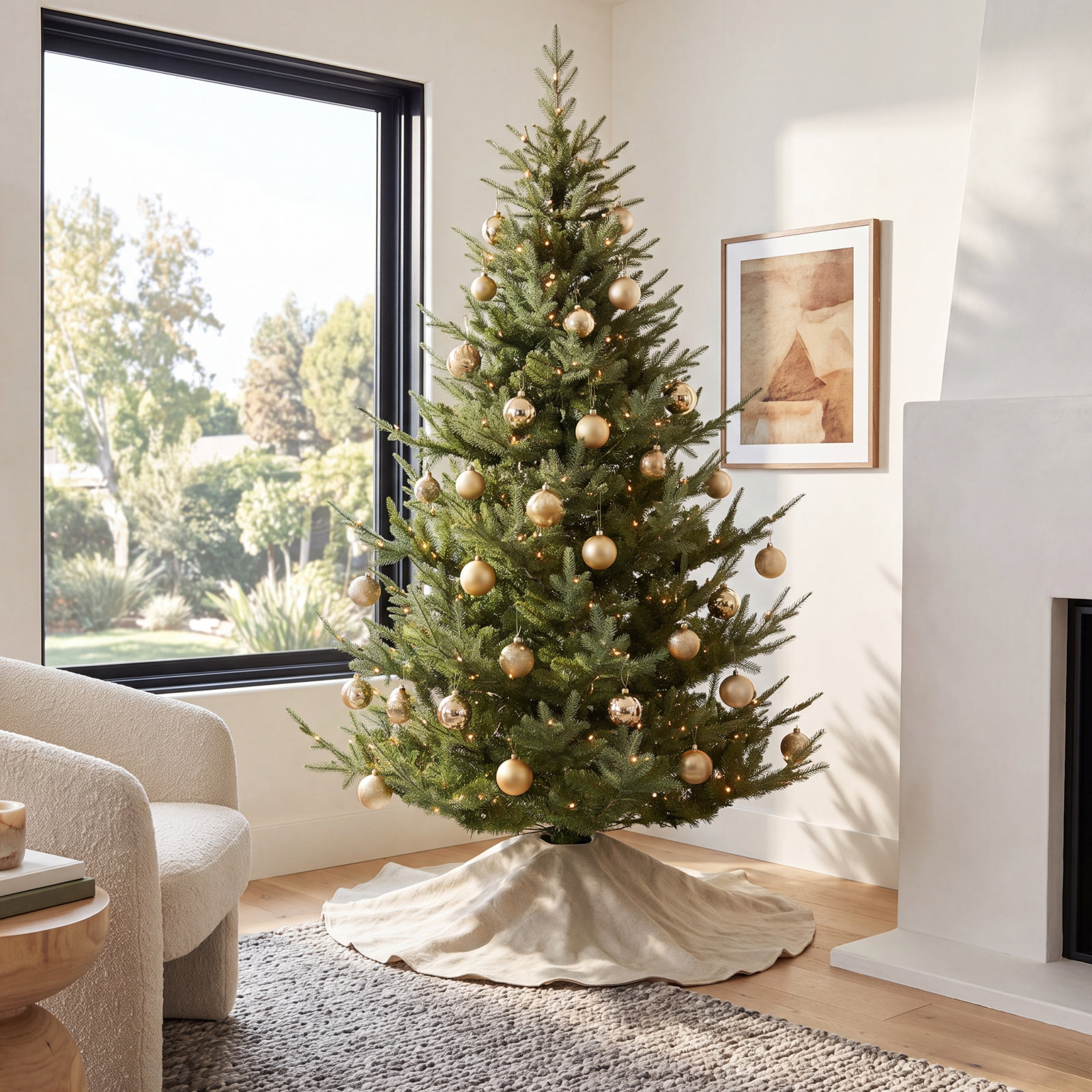Flocked Pre-Lit Spuce Christmas Tree, 7' 6" H