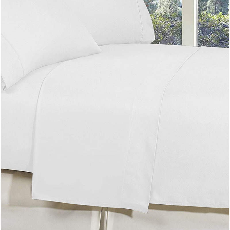 Microfiber Jersey Knit Flat Sheet, White, Twin/Twin XL Flat Sheet