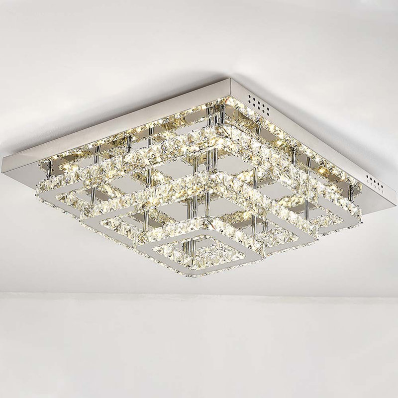 Hurst LED Flush Mount, Cool White, 23cm H x 70cm W x 70cm D