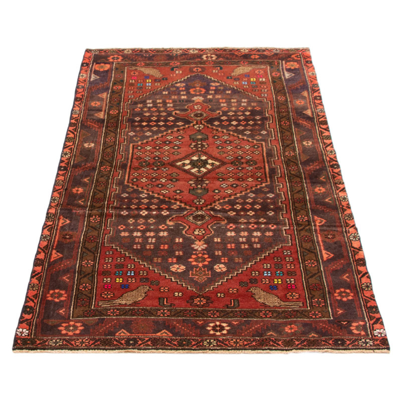 Tapis rouge fait à la main de conception unique 3 pi 11 po x 6 pi 11 po Andelz