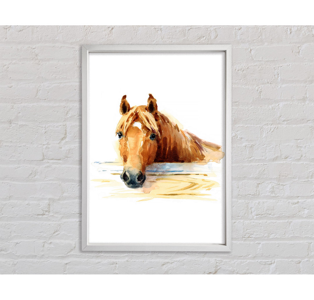 Horse At The Stables - Einzelbildrahmen Kunstdrucke auf Leinwand