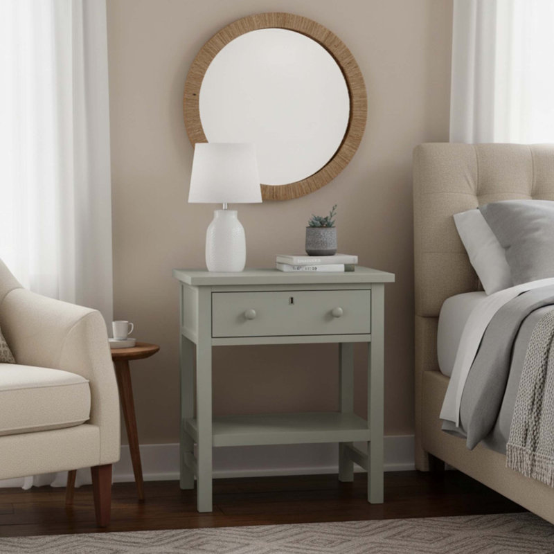 Finley 1-drawer Storage Nightstand, Antique Gray