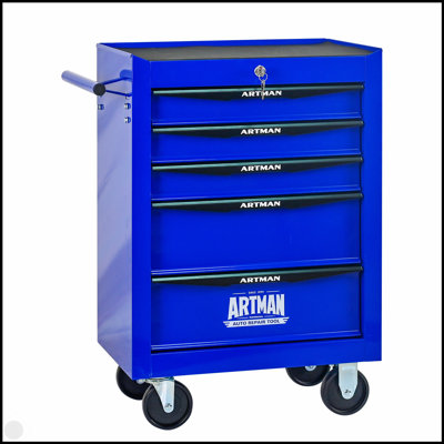 Coffre à outils roulant en métal avec 5 tiroirs, armoire à outils à 5 tiroirs de 20 po avec glissières à roulement à billes, coffre à outils en acier