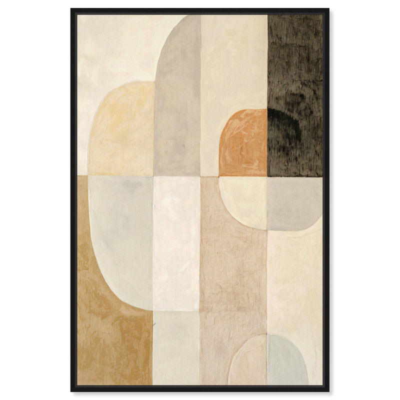 «Overlapsing Planes I Canvas Geometric Abstract» par, Cadre flottant noir, H 16 po x l 11 po