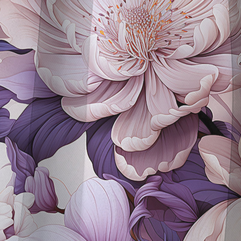 Poppies mauves Harmony I - Panneaux de rideaux floraux, L 52 po x L 95 po