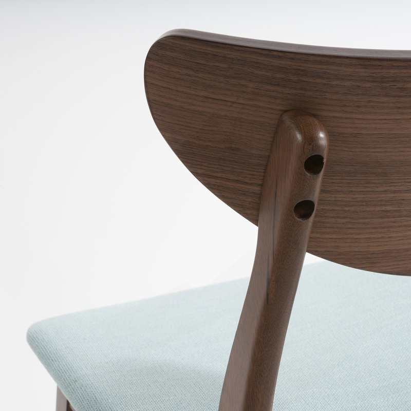 CHAISE DE COMPTOIR, Mint Seat/ Walnut Frame