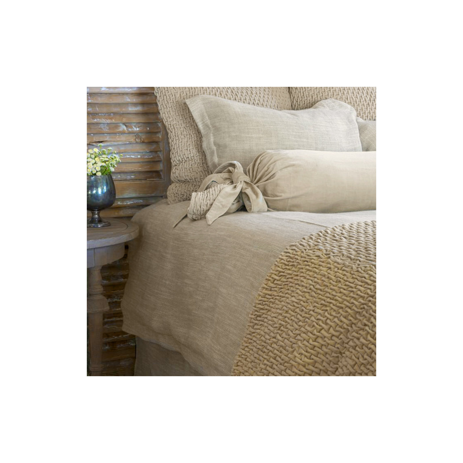 Sensa Linen Blend Sham, Euro, Natural