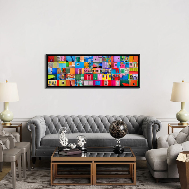 «Burano Study Burano Italy», impression sur toile, H 20 po x l 60 po x P 1,5 po, Cadre noir