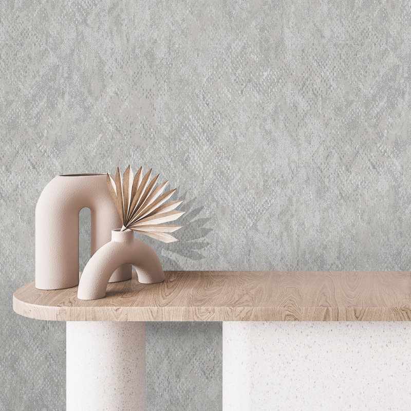 Papier peint texturé Python, Gris clair
