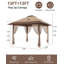 4m x 4m Pop Up Gazebo with Mosquito Net, Waterproof Double Roof Garden Shelter with Carry Bag-129604991