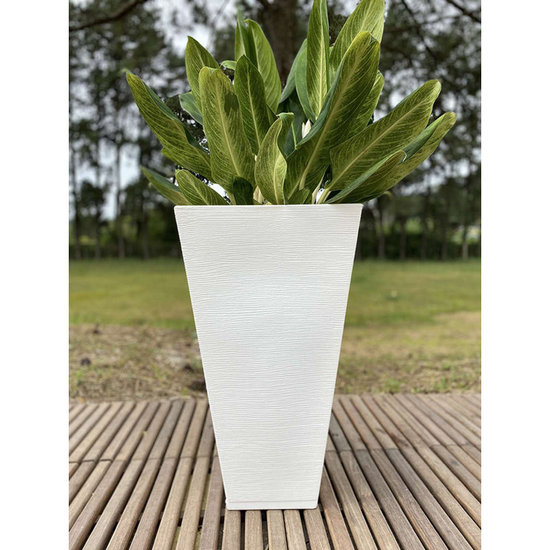 Zurique Pot Planter, White, 29.13" H x 16.14" W x 16.14" D