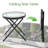 Folding Patio Side Table with Tempered Glass Tabletop