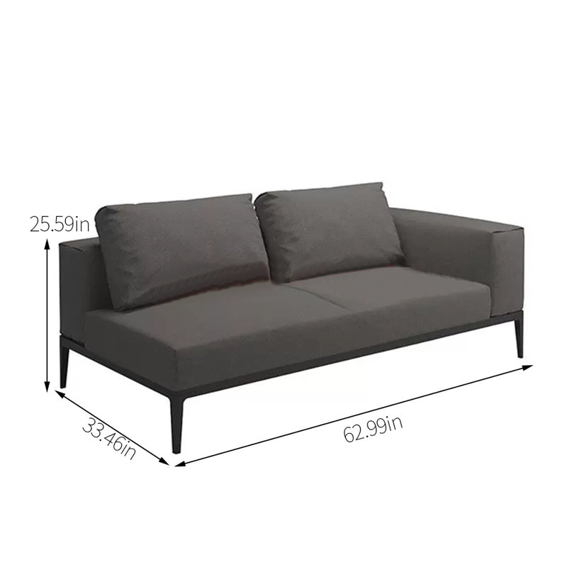 Nusaybah 62.99'' Aluminum Outdoor Loveseat