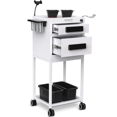 TASALON Multifunctional Utility Cart with Lockable Drawer