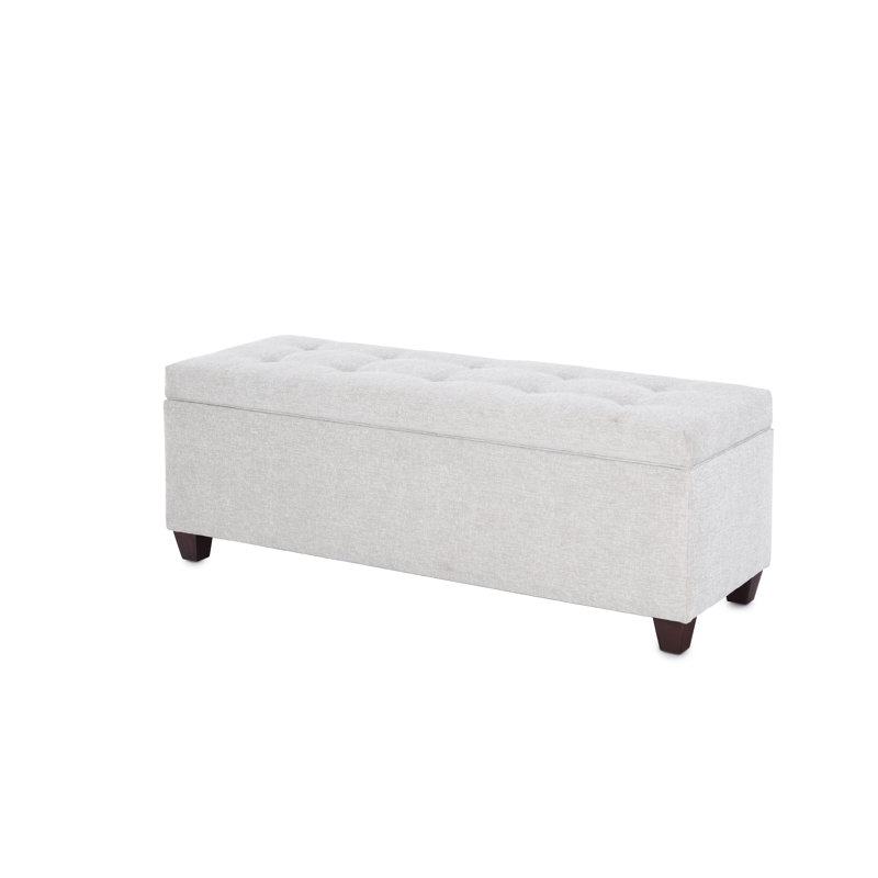 Cappiello Upholstered Storage Bench, Oyster