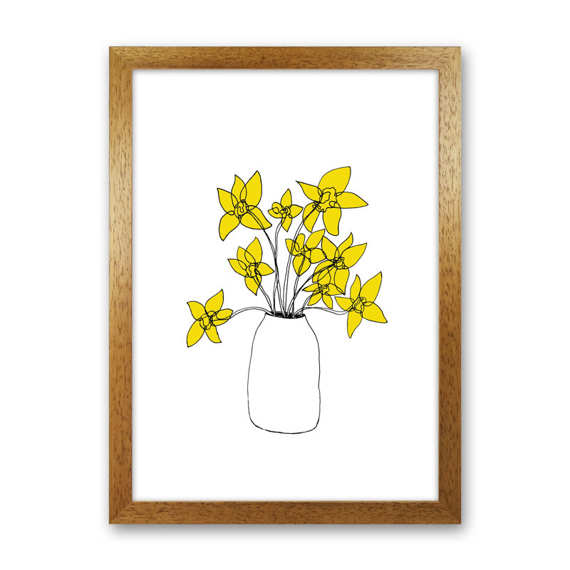 Daffodils Yellow by Carissa Tanton - Print, Oak Framed, 46cm H x 34cm W x 3cm D