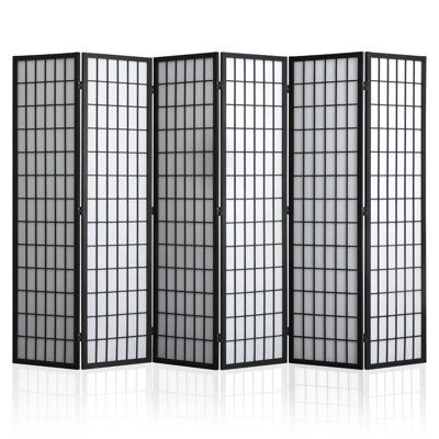 Paravent en bois de pin massif, paravent pliable 4/6/8 panneaux, finition bois naturel minimaliste, noir / naturel
