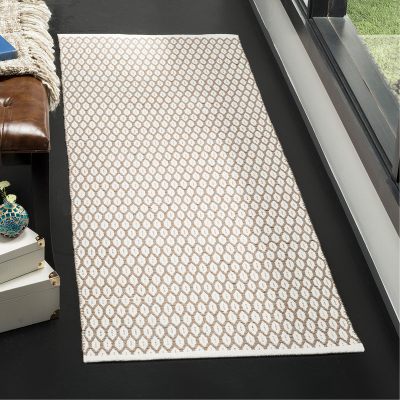 Modena Geometric Handwoven Cotton Area Rug, Tapis de couloir 2 pi 3 po x 5 pi