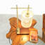 Lampe de table de chambre à coucher Nordic Home Lampe de table de bureau de bureau romantique et romantique, abat-jour en bambou Moonstone - brun foncé - bronze 110V