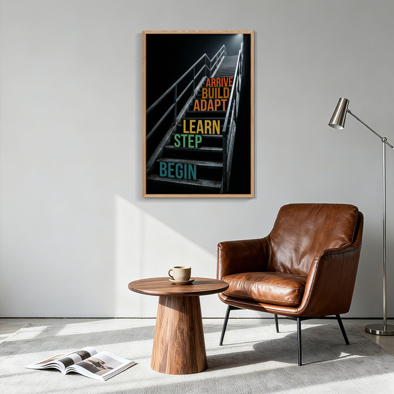 Ensemble d'une toile murale « Voyage en escalier », Naturel, H 24 po x l 16 po