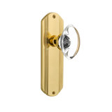 Deco Plate with Oval Clear Crystal Door Knob