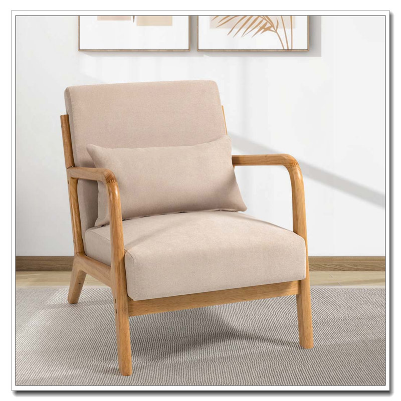 Chaise de loisir avec accoudoirs et pieds en bois massif