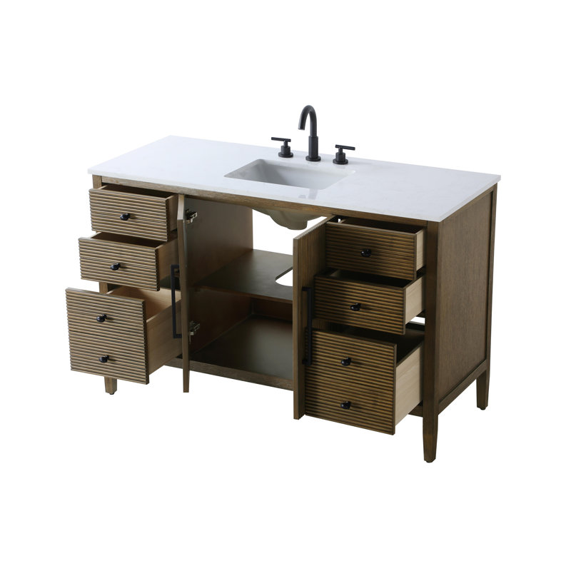 Meuble-lavabo simple 54 po, Noisette chêne