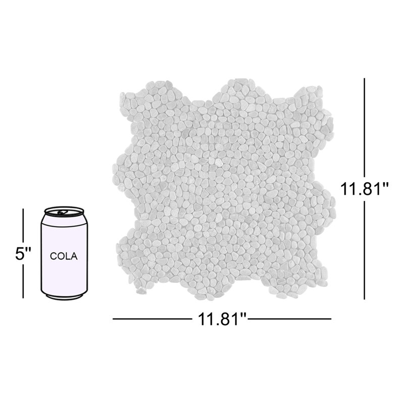 Picturesque Micropebbles 11.81" x 11.81" Natural Stone Pebble Mosaic Floor and Wall Tile (0.97 Sq. Ft. / Each), White