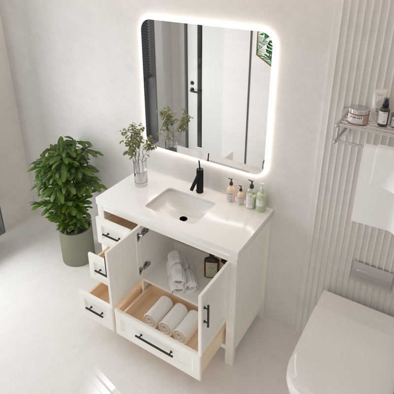 Ensemble de meuble-lavabo sur pied 42 po Vivian, Blanc