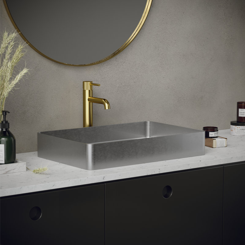 Tryst Single-handle Bathroom Faucet with Drain Assembly, Brushed Gold