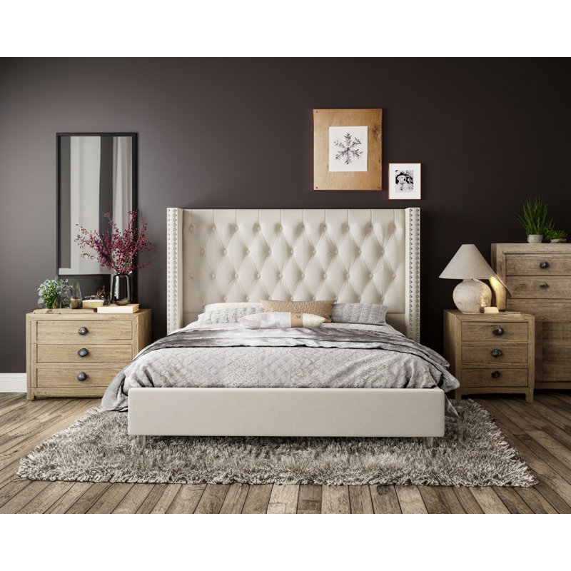 Dryden Upholstered Bed, King, Dark Grey