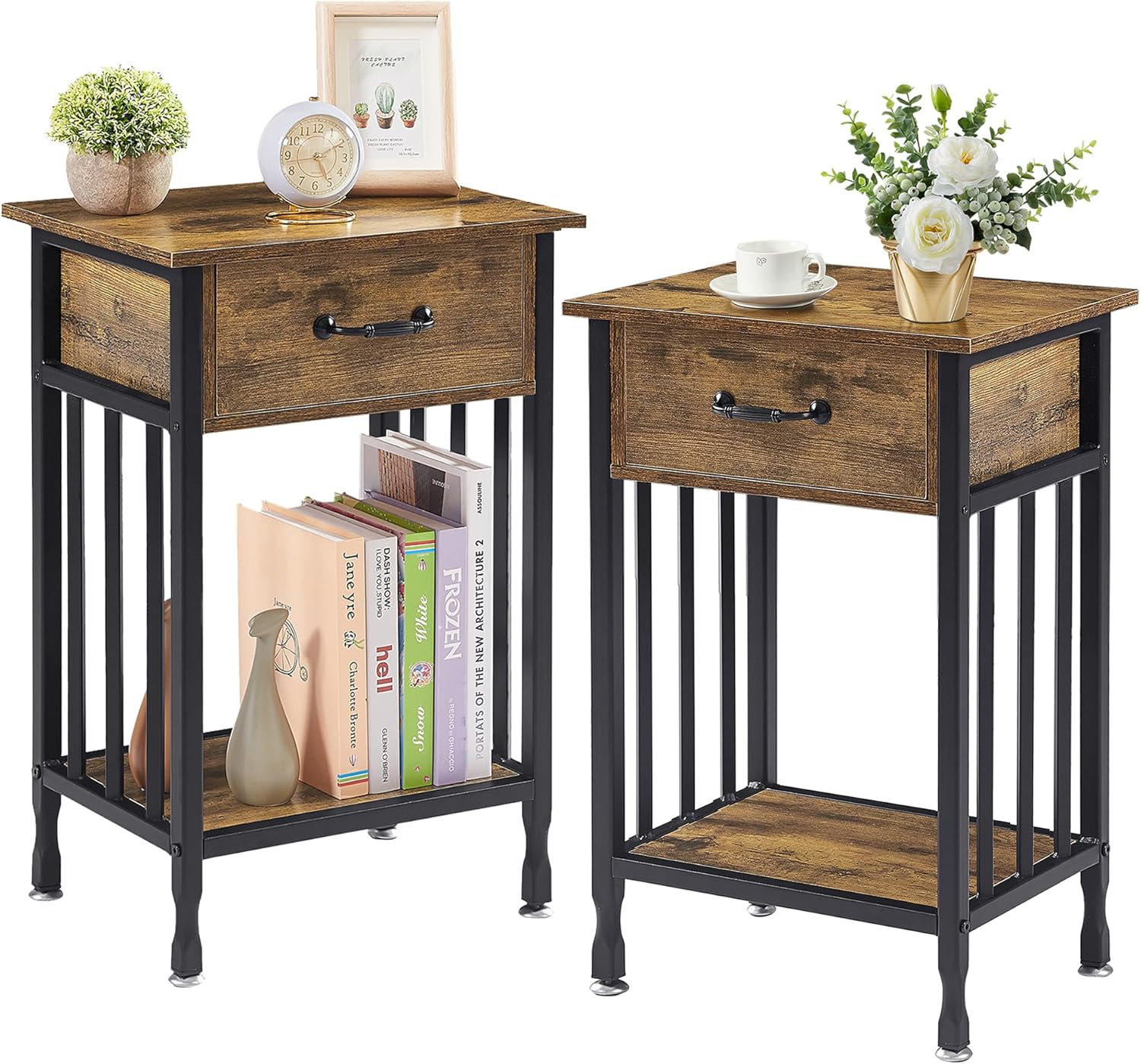 Gallery Detail: 17 Stories Modern Nightstand Set Of 2 With Drawer And
