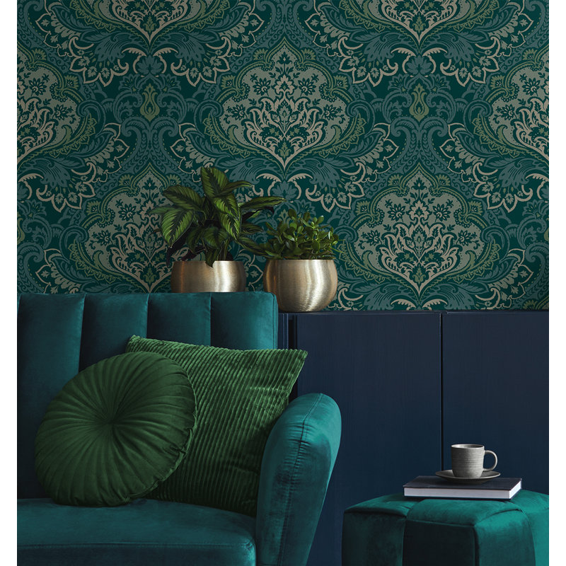 Rouleau floral Mantz, Vert