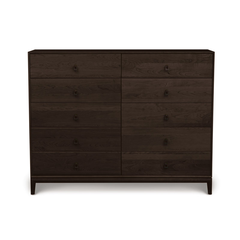 Mansfield 10 - Drawer Solid Wood Dresser, Smoke Cherry