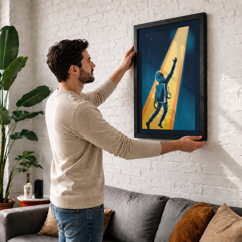 Reaching For The Stars Modern - Print, Black, A3 - 42.0 x 29.7 cm