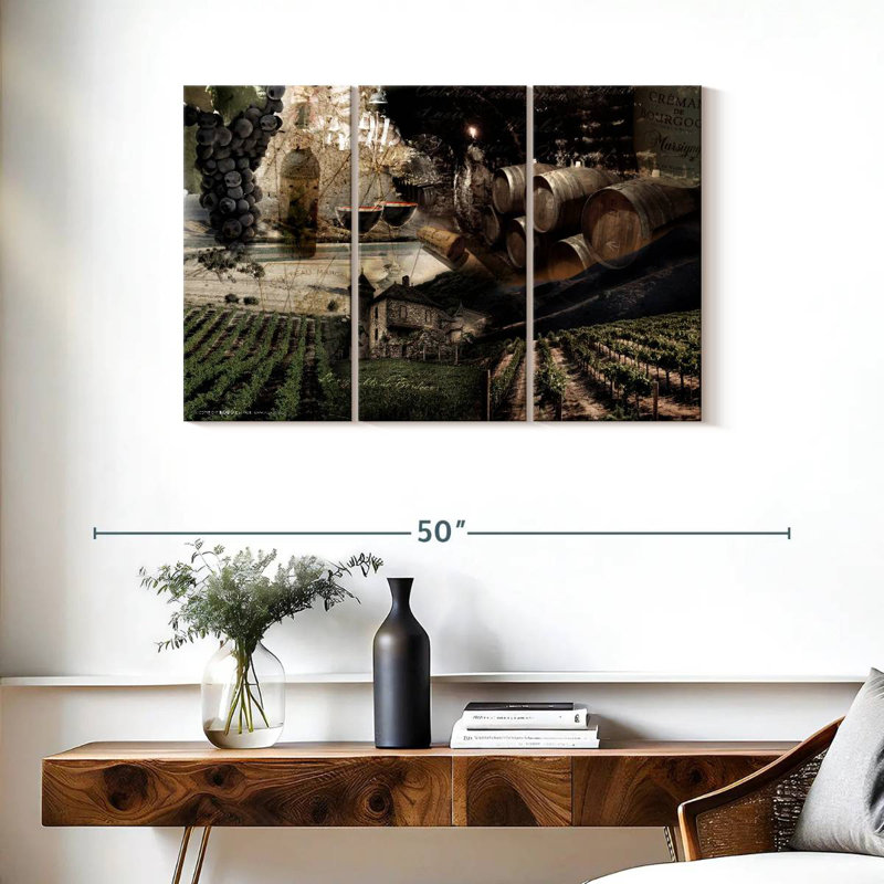 Yarlin Collage Wine, 24" H x 38" W