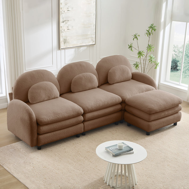 Canapé 3 places Teddy, Brown Teddy, 35.4" H x 98.2" W x 55.5" D